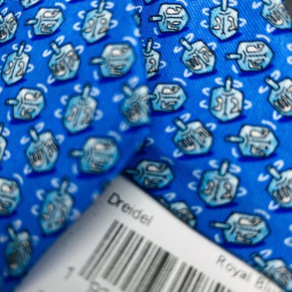 NWT Vineyard Vines Necktie Boy's "DREIDEL" Blue - Picture 4 of 7